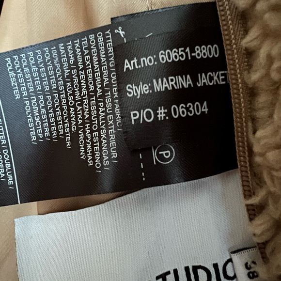 Stand Studio Tan Teddy Coat - The Marina Jacket In Sand - Picture 9 of 9